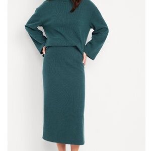 Old Navy Cozy Knit Midi Skirt Green Sz XL